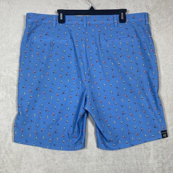 Roundtree & Yorke Performance Mens Shorts Size 42 Pattern Blue Sail Boat NWT - Picture 4 of 5